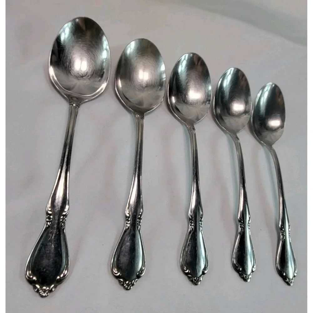 Lot of 5 Teaspoons Oneidacraft Celebrity Stainless Flatware Utensils USA Made